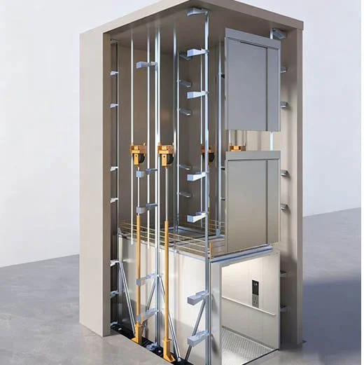 Vertical hydraulic car platform lift for vehicle transportation between floors