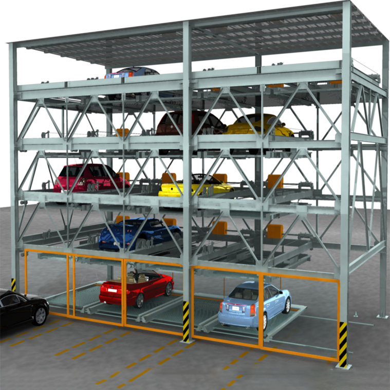 Multi-level automated car parking system for residential and commercial projects