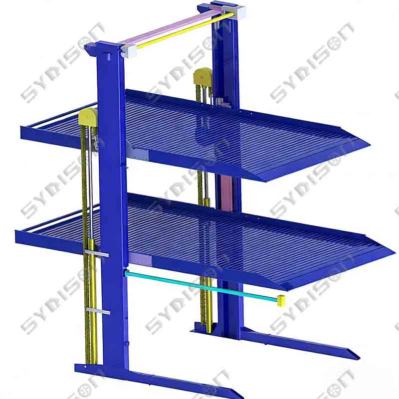 two post car parking lift with double platforms