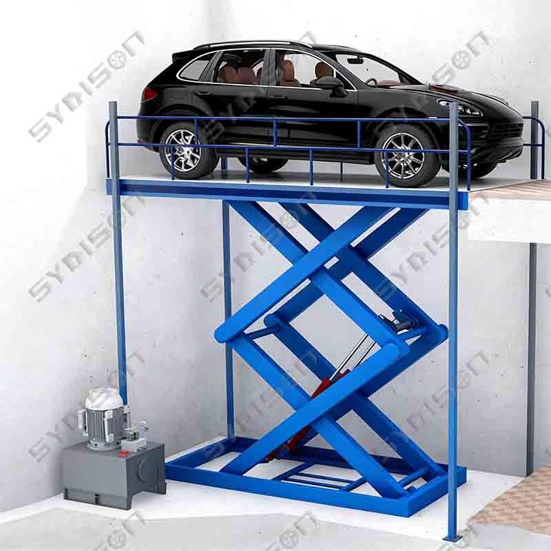 SFL scissor car platform lift for garage and showroom use