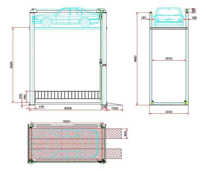 car elevator size drawing