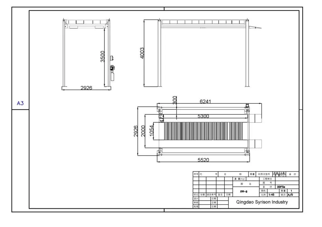 4 post car lift size drawing