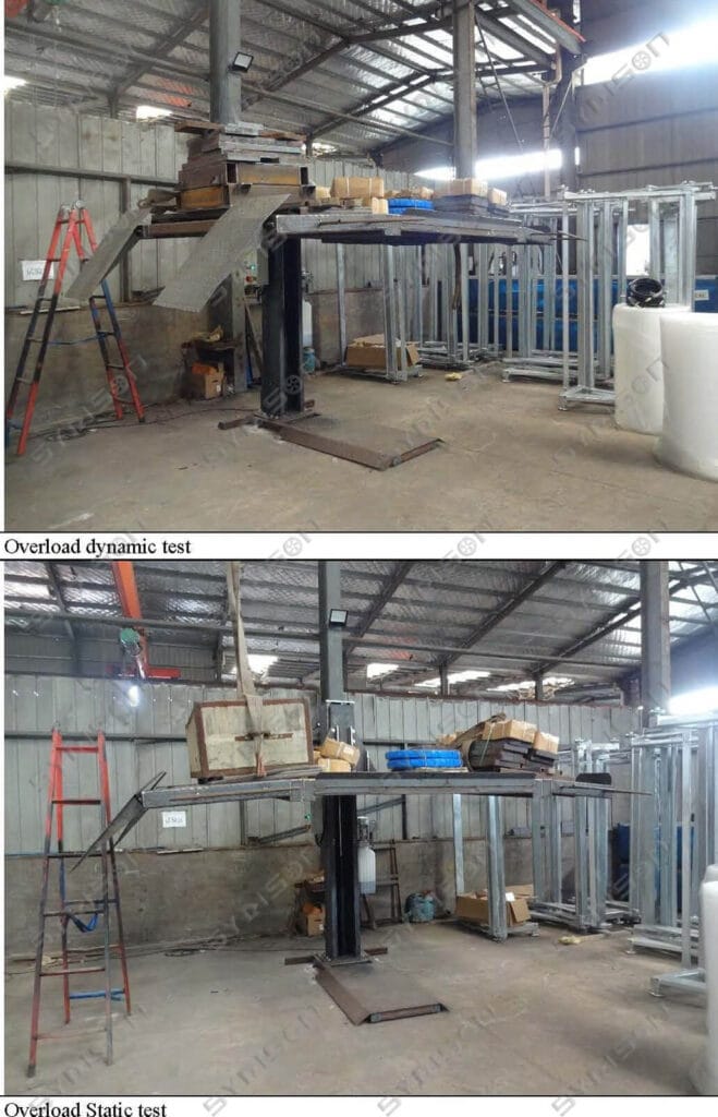Syrison SPP single post car lift safety load test