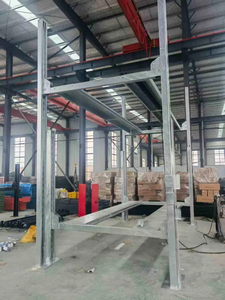 Hot-dip galvanized steel components for rust-resistant parking lifts in coastal areas