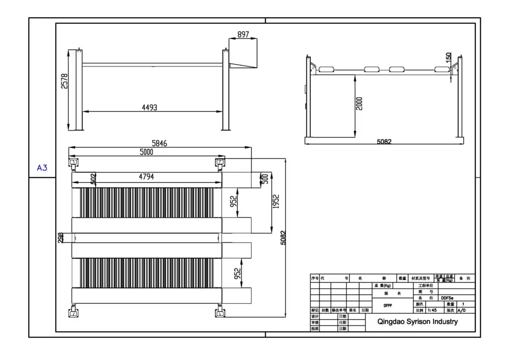 4 post car parking lift for 4 cars, 5 ton capacity size drawing