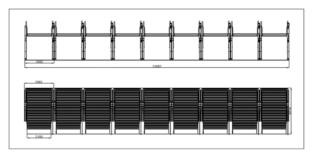 9 sets joined size drawing