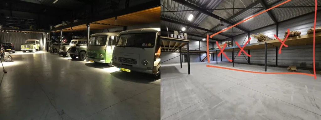 Dutch client garage site survey for high clearance triple stacker lifts