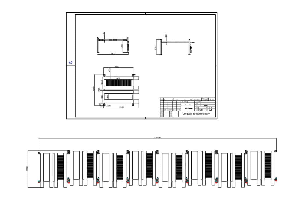 Custom CAD layout engineering blueprint for DFPP-4T 4-level car stacker lift system