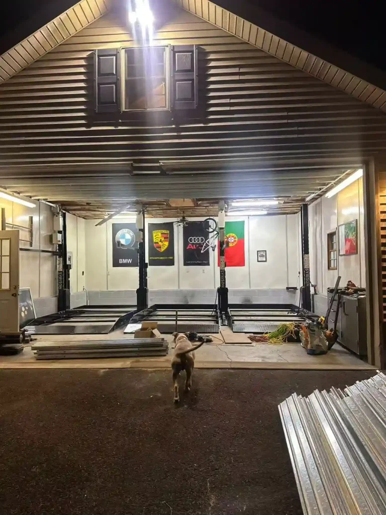 SYRISON 2 post parking lift installation project in USA private garage