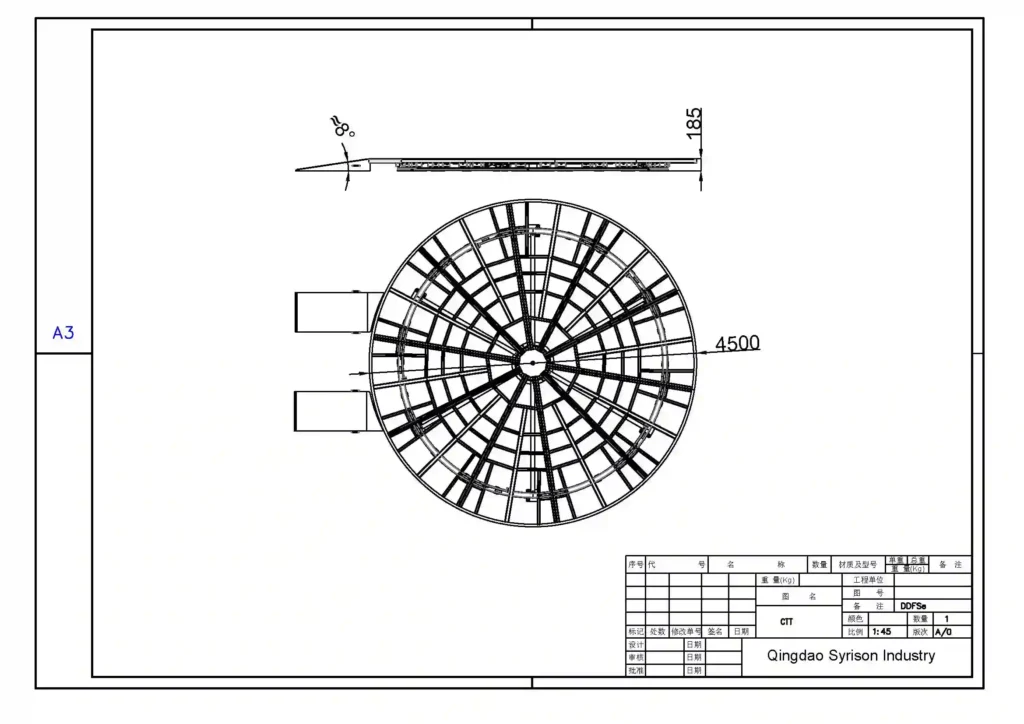 car turn table size drawing