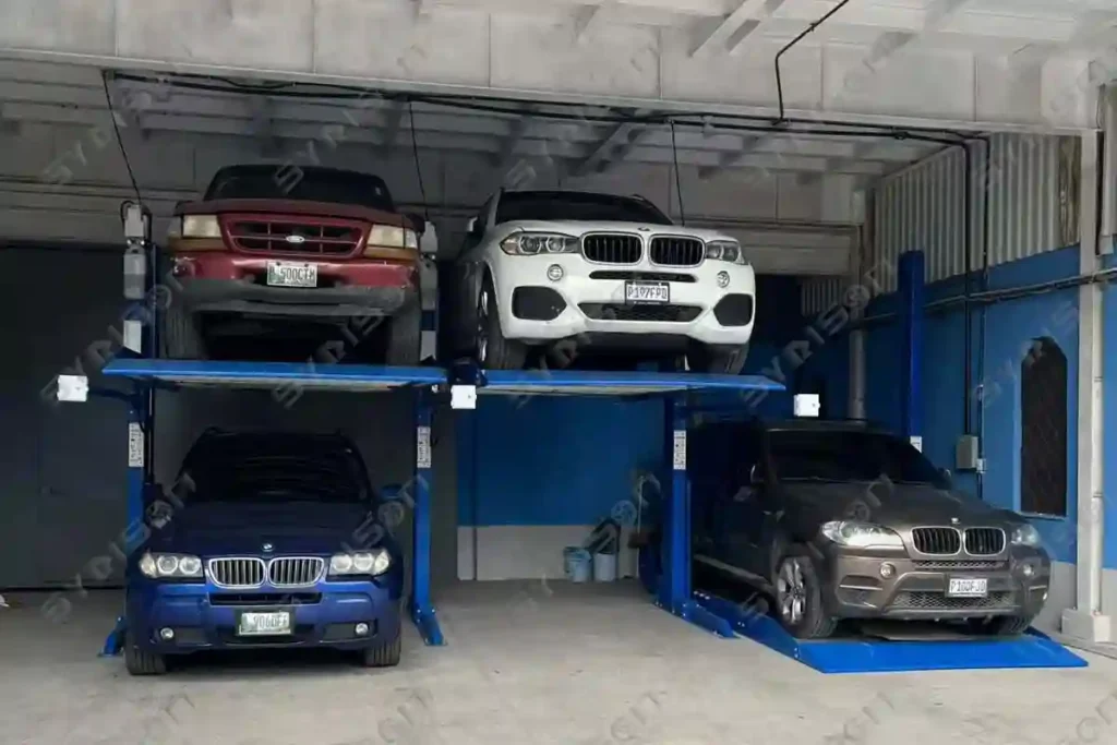 TPP106 2 post parking lifts installed in a private garage in Guatemala