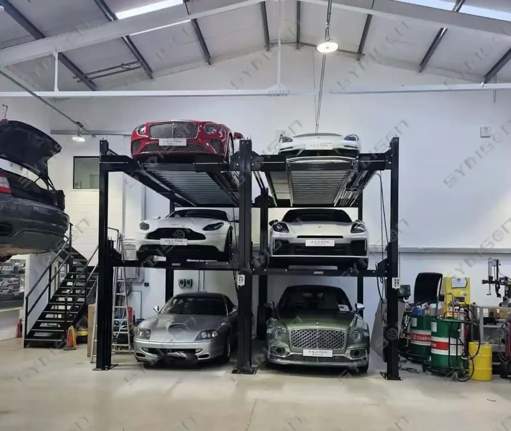 TFPP triple stacker parking lift for luxury car showroom vehicle storage