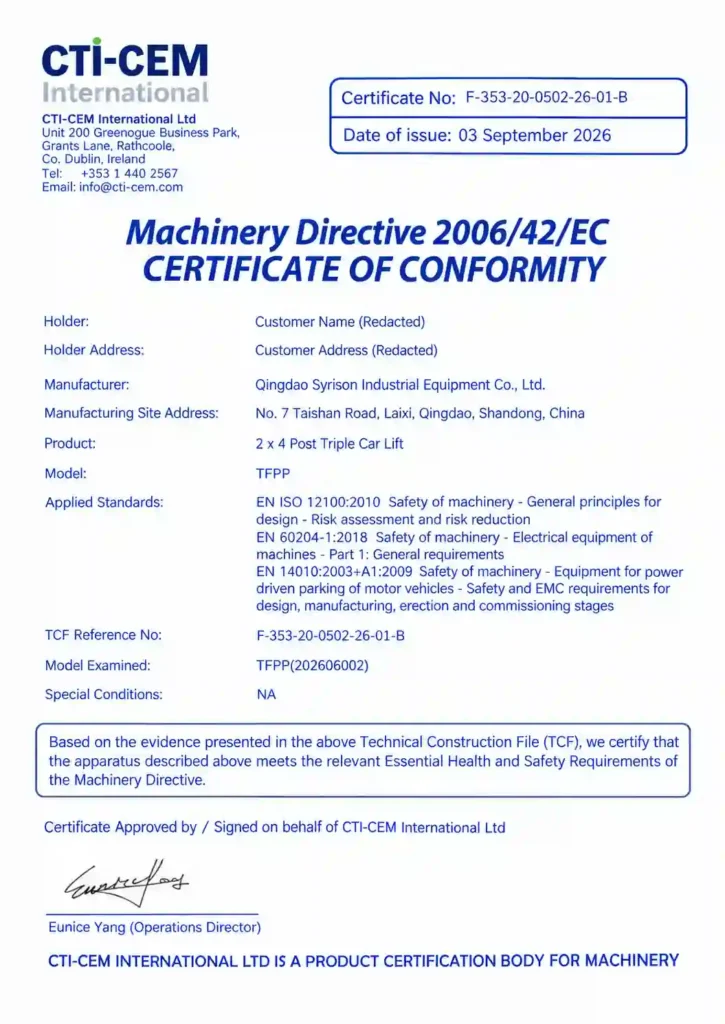 Syrison TFPP CE certification
