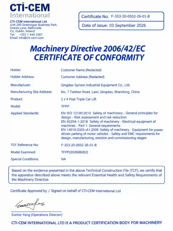 Syrison TFPP CE certification